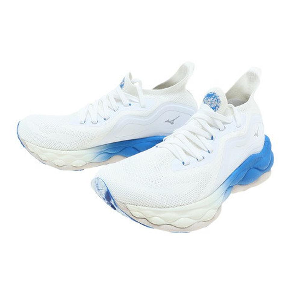 ミズノ（MIZUNO）（レディース）ウエーブネオ ウルトラ ホワイトブルー J1GD223401 レディース シューズ スニーカー