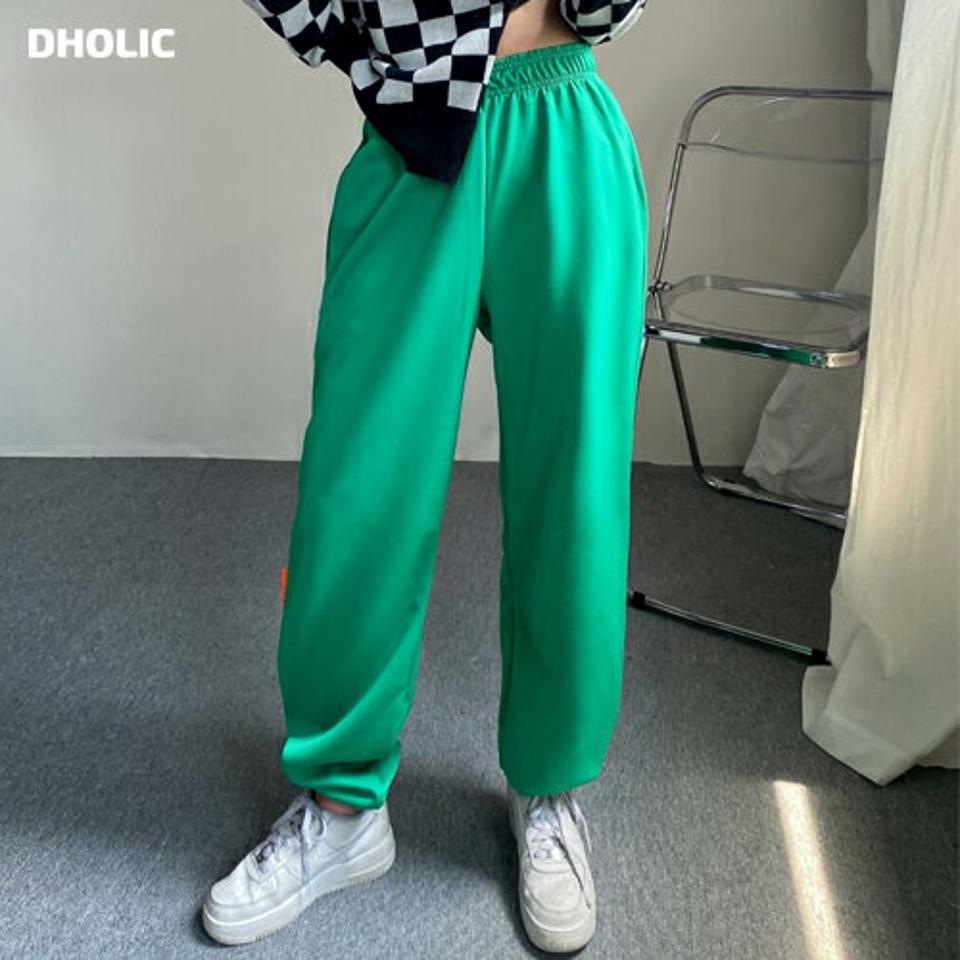 カラータグスウェットジョガーパンツ・p001294 レディース 【pt】パンツ ロング丈 ジョガーパンツ ウエストゴム 単色 無地 シンプル ベーシック カラーパンツ スウェット トレーナー 秋 冬 カジュアル 運動 スポーツ 韓国ファッション MKT