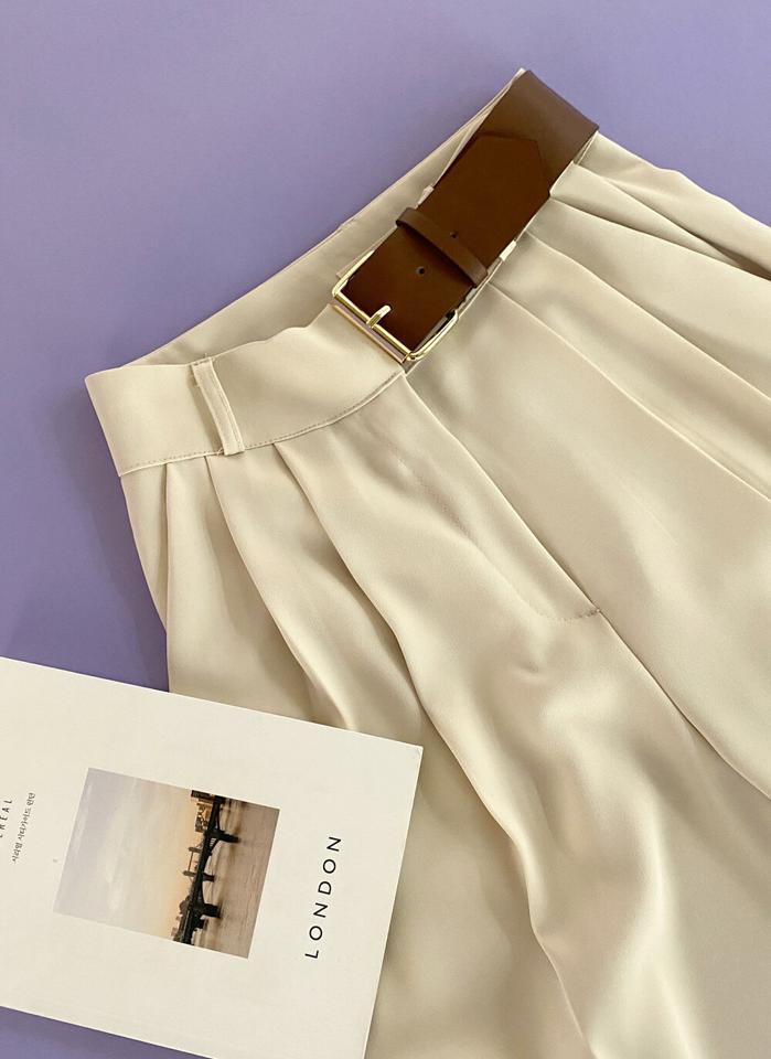 ウエストベルトスラックス・t00288 レディース 【pt】ボトムス ロング ロングパンツ スラックスパンツ スラックス ツータック センタープレス ハイウエスト ワイド ストレート 無地 単色 シンプル フェミニン カジュアル 秋 冬 韓国ファッション