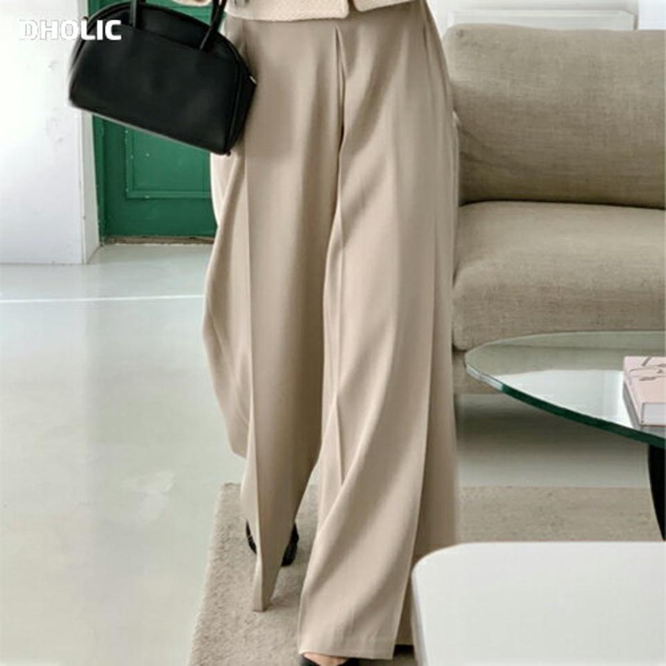 タックラインワイドスラックス・p001284 レディース 【pt】パンツ ロング丈 ワイド タック 単色 無地 シンプル ベーシック ズボン 揺れ感 スラックス ゆったり 楽ちん 秋 冬 春 大人 きれいめ 韓国ファッション MKT