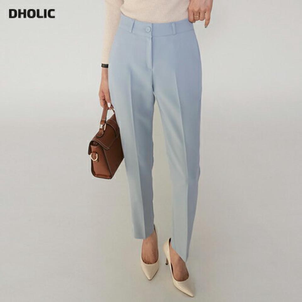 くるみボタンスラックス・t00268 レディース 【pt】ボトムス ロング ロングパンツ スラックスパンツ スラックス くるみボタン スリム ストレート ハイウエスト 無地 単色 ベーシック シンプル フェミニン カジュアル 秋 冬 韓国ファッション