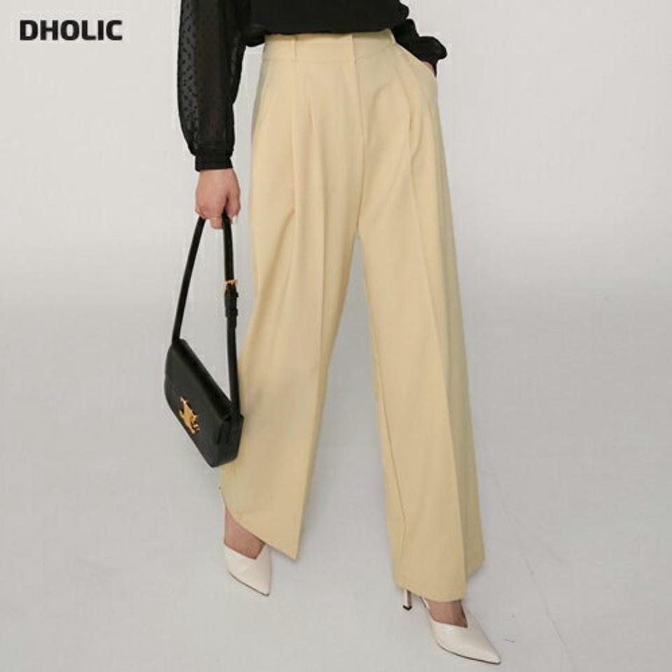 ツータックイージースラックス・t00270 レディース 【pt】ボトムス ロング ロングパンツ スラックスパンツ スラックス ツータック ワイド ストレート センタープレス ハイウエスト 無地 単色 シンプル フェミニン カジュアル 秋 冬 韓国ファッション