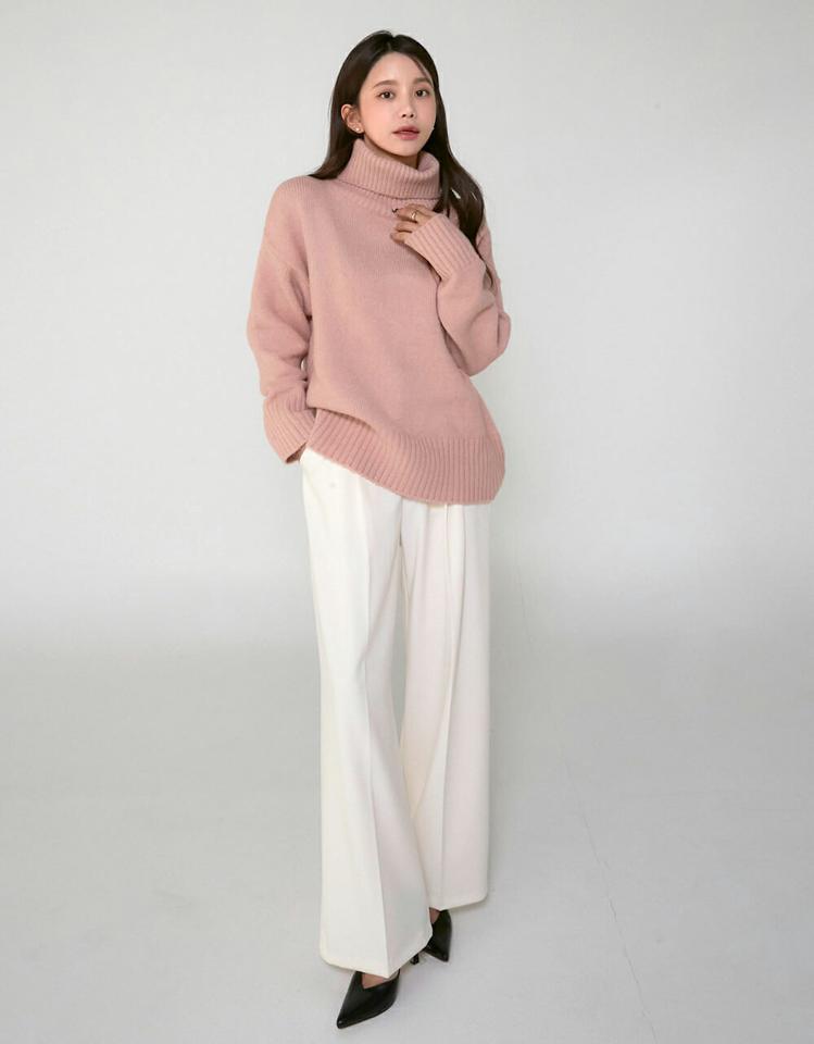 ツータックイージースラックス・t00270 レディース 【pt】ボトムス ロング ロングパンツ スラックスパンツ スラックス ツータック ワイド ストレート センタープレス ハイウエスト 無地 単色 シンプル フェミニン カジュアル 秋 冬 韓国ファッション