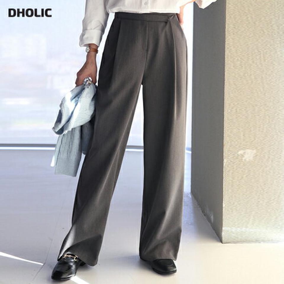 ダイアゴナルウエストスラックス・t00511 レディース 【pt】ボトムス ロング ロングパンツ スラックスパンツ スラックス ダイアゴナル ワイド ワンタック ストレート 無地 単色 シンプル フェミニン カジュアル 秋 冬 韓国ファッション