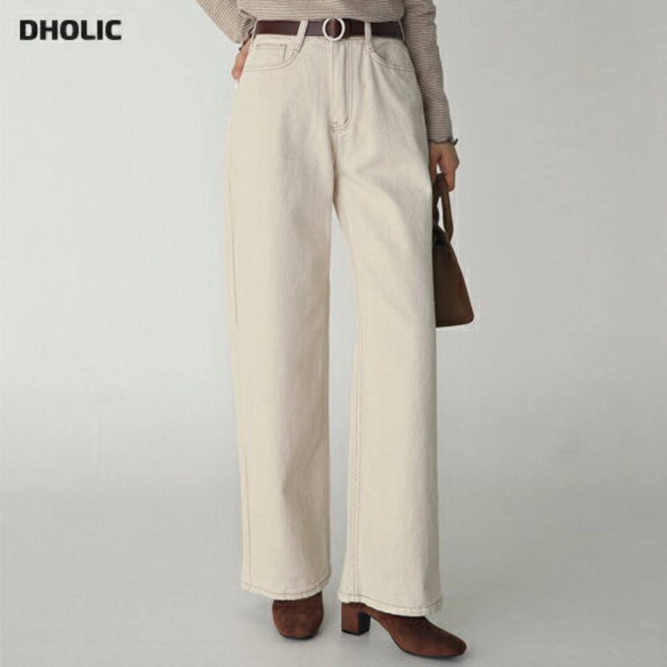 コットンワイドストレートパンツ・t00512 レディース 【pt】ボトムス ロング ロングパンツ コットン ワイド ストレート ベルトループ付き 無地 単色 ベーシック シンプル フェミニン カジュアル 秋 冬 韓国ファッション