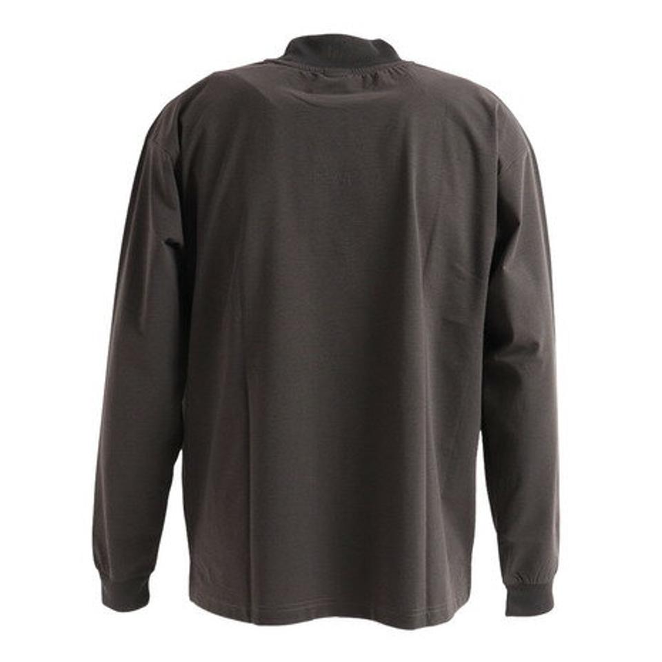 【2点10%OFFクーポン対象！8/10まで】コンバース（CONVERSE）（メンズ、レディース）モックネック 長袖Tシャツ ロゴ刺繍 CA212385L-1800