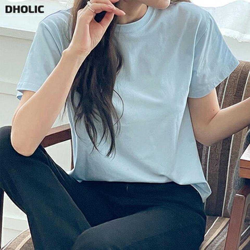 モダール混ラウンド半袖Tシャツ・t71693 レディース 【tops】トップス ニット 大人 ラウンドネック 半袖 モダール混 無地 単色 ベーシック シンプル フェミニン カジュアル かわいい 可愛い 秋 冬 春 韓国ファッション