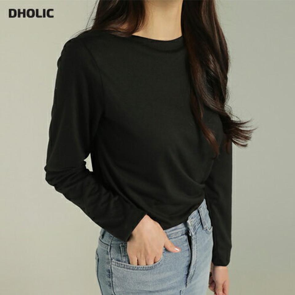 ボートネック長袖Tシャツ・b00115 レディース 【tops】トップス Tシャツ ボートネック 長袖 大人 無地 単色 ベーシック シンプル 大人 フェミニン カジュアル 秋 冬 春 韓国ファッション