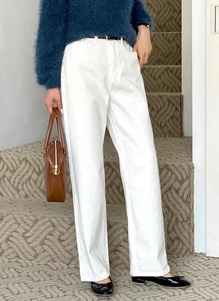 ステッチポケットワイドパンツ・t71680 レディース 【pt】ボトムス ロング ロングパンツ ストレート ワイド ハイウエスト フルレングス ステッチ ポケット 無地 単色 ベーシック シンプル フェミニン カジュアル 秋 冬 春 韓国ファッション