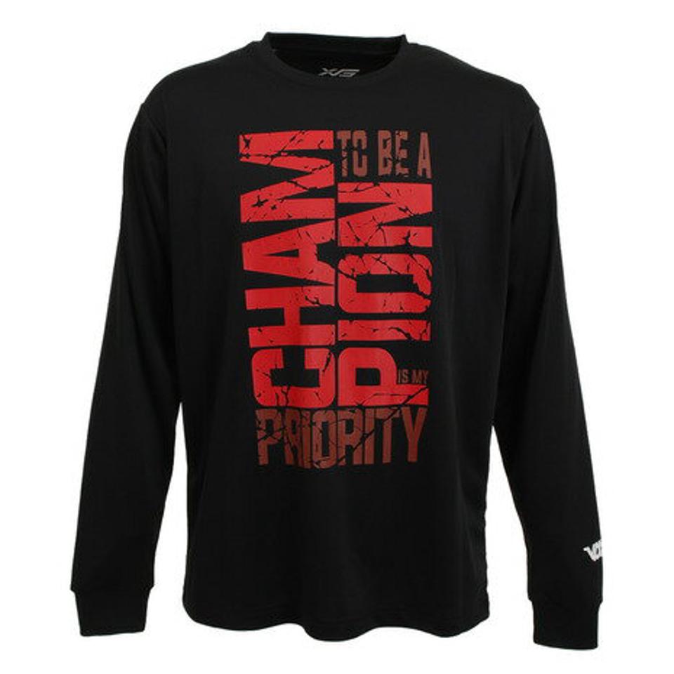 エックスティーエス（XTS）（メンズ）ドライ 吸汗速乾 メッセージTシャツ 751G0CD1636 BLK バスケットボールウェア ロンT