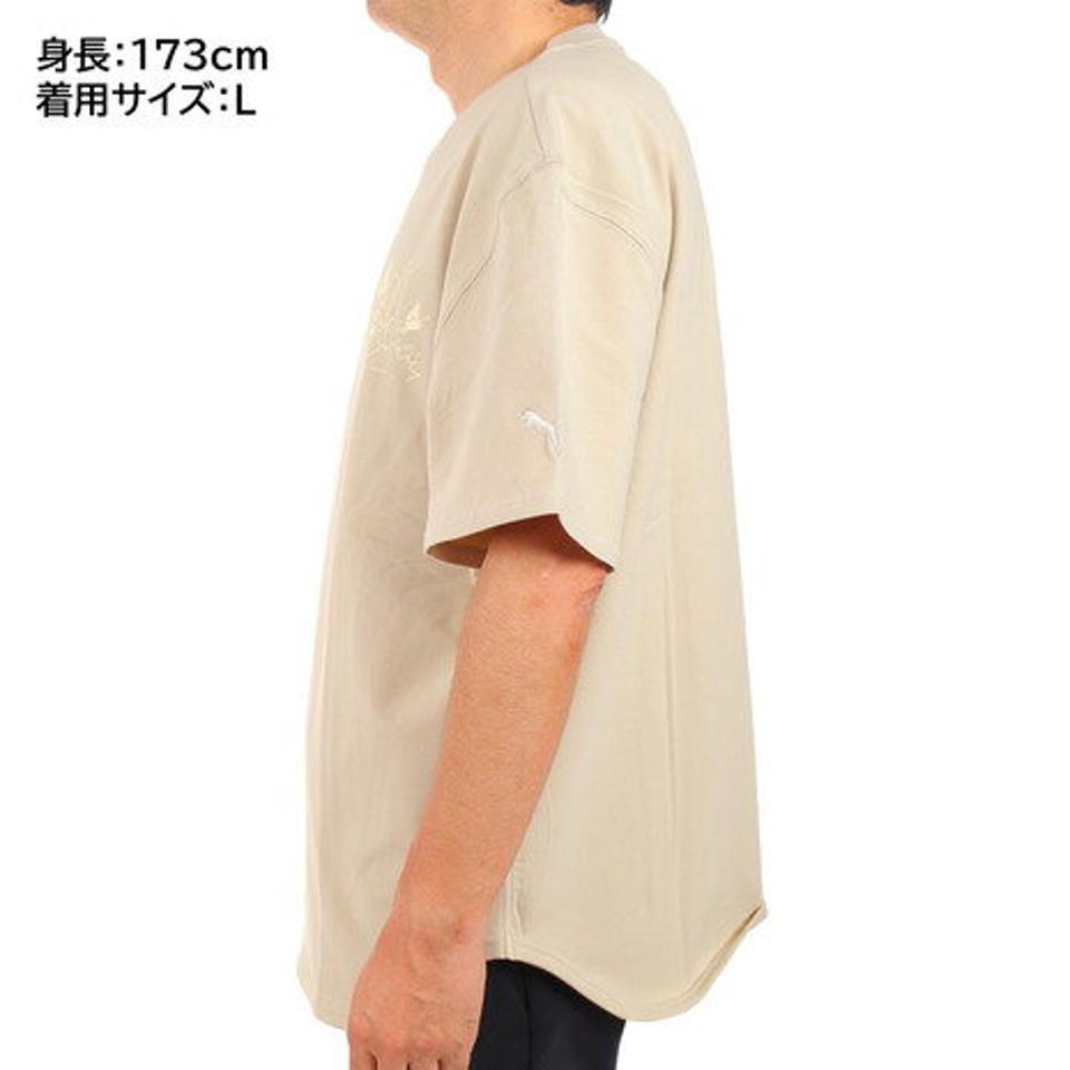 【6/5 24h限定 エントリー＆対象4店舗買い回りで最大P10倍！】プーマ（PUMA）（メンズ）半袖Tシャツ メンズ SUPER PUMA フラッグTシャツ 671098 64 BEG