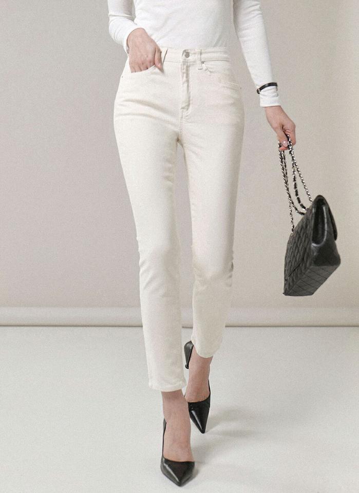 ポケットスキニーパンツ・t00021 レディース 【pt】ボトムス スキニー スリム ストレート ベルトループ クロップド丈 無地 単色 ベーシック シンプル フェミニン カジュアル 秋 冬 春 韓国ファッション