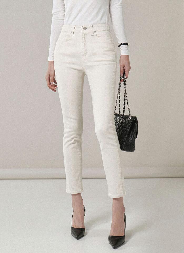 ポケットスキニーパンツ・t00021 レディース 【pt】ボトムス スキニー スリム ストレート ベルトループ クロップド丈 無地 単色 ベーシック シンプル フェミニン カジュアル 秋 冬 春 韓国ファッション