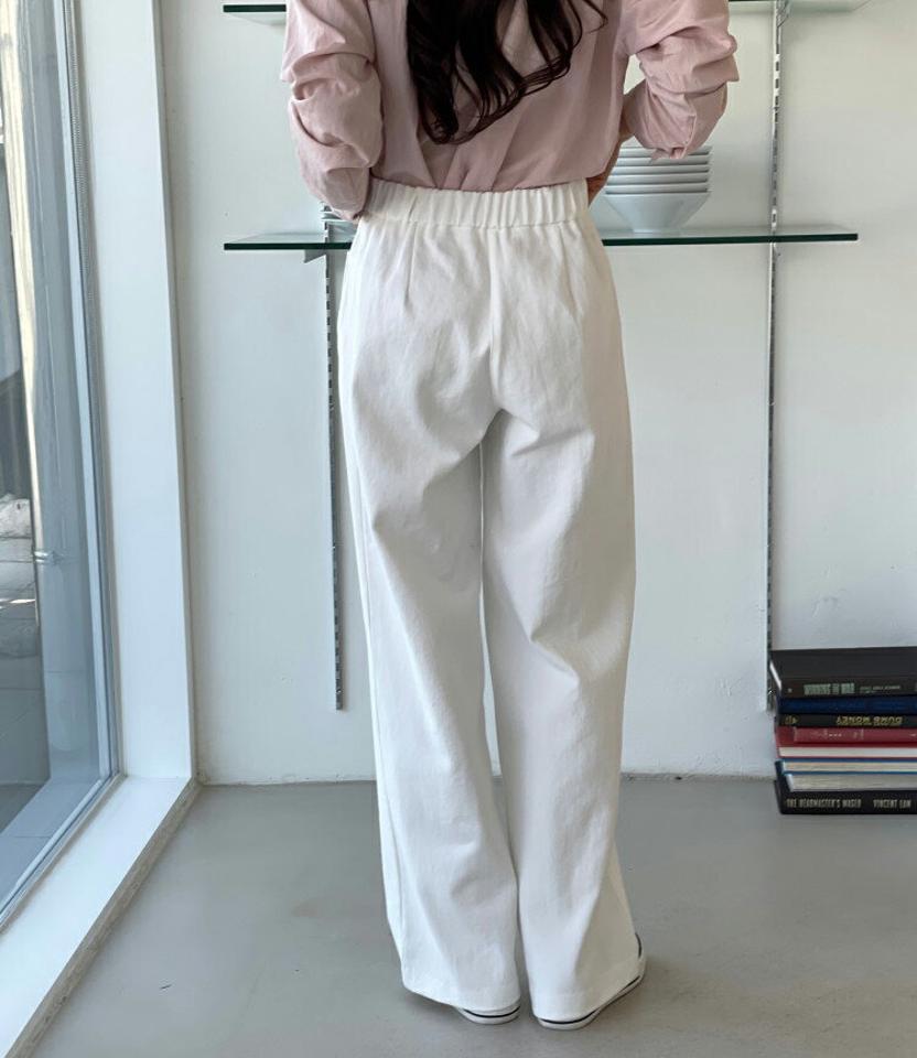 ポケットワイドパンツ・p001461 レディース 【pt】パンツ ロング丈 単色 無地 シンプル ベーシック ワイド ポケット 秋 冬 カジュアル ラフ 可愛い かわいい 白 ホワイト 韓国ファッション MKT