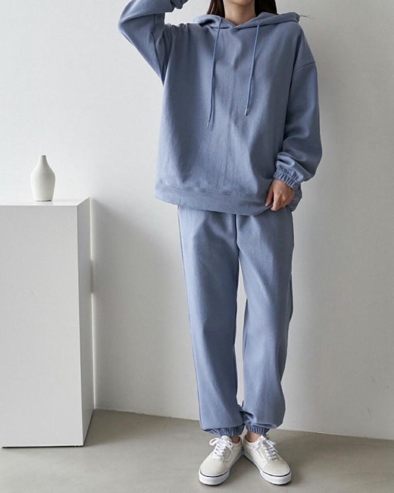 パーカー&スウェットジョガーパンツSET・p001391 レディース 【pt】セットアップ セット setup トップス 長袖 スウェット トレーナー パーカー フード フーディ 単色 無地 シンプル パンツ ロング丈 カジュアル 秋 冬 韓国ファッション MKT