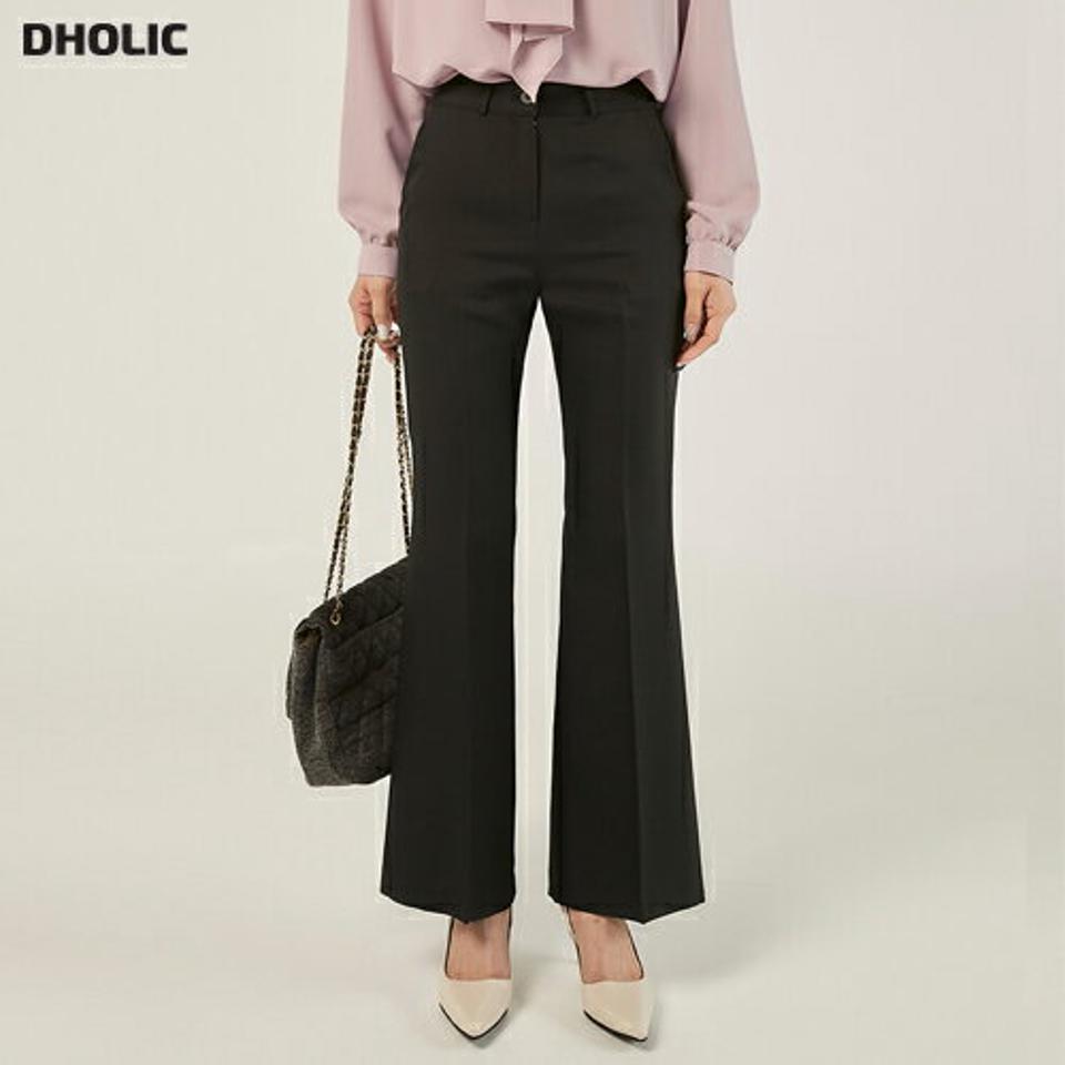 ハイウエストスラックス・t00549 レディース 【pt】ボトムス ロング ロングパンツ スラックス ハイウエスト センタープレス フレア ヒップダーツ ベルトループ 無地 単色 シンプル フェミニン カジュアル 秋 冬 春 韓国ファッション