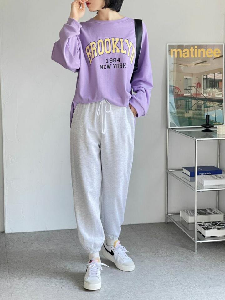 ドロストスウェットジョガーパンツ・p001451 レディース 【pt】パンツ ロング丈 ジョガーパンツ スウェット トレーナー 単色 無地 シンプル ベーシック ドロスト 秋 冬 カジュアル ラフ 楽ちん 韓国ファッション MKT