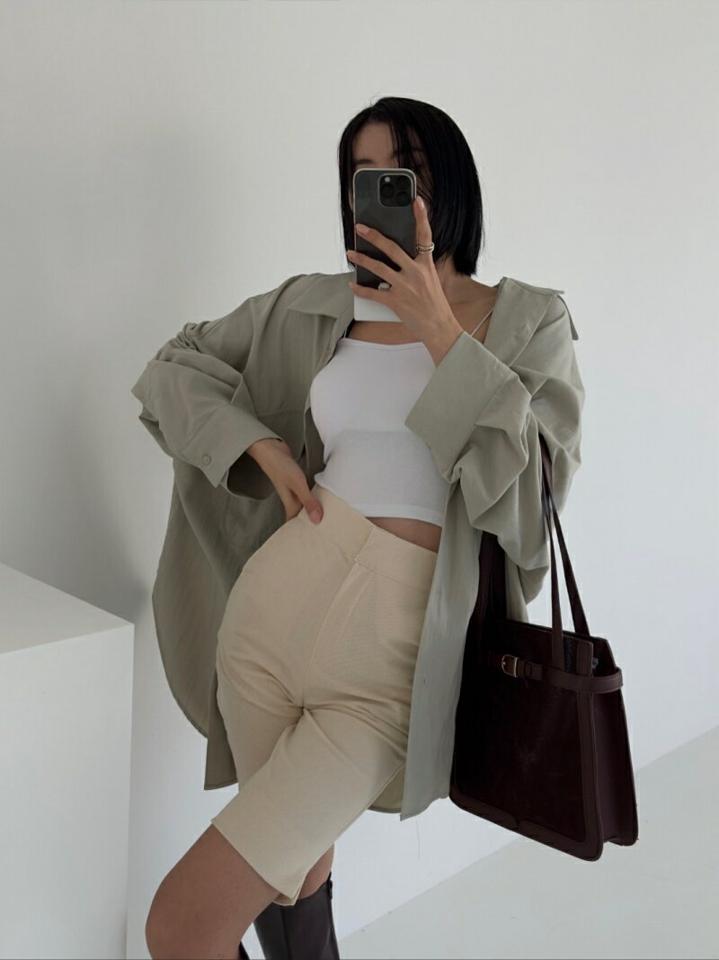 スリットスリムハーフパンツ・p001473 レディース 【pt】パンツ ハーフ丈 短パン ズボン 単色 無地 シンプル ベーシック スリット スリム 細身 タイト ハイウエスト 春 夏 カジュアル ラフ 韓国ファッション MKT