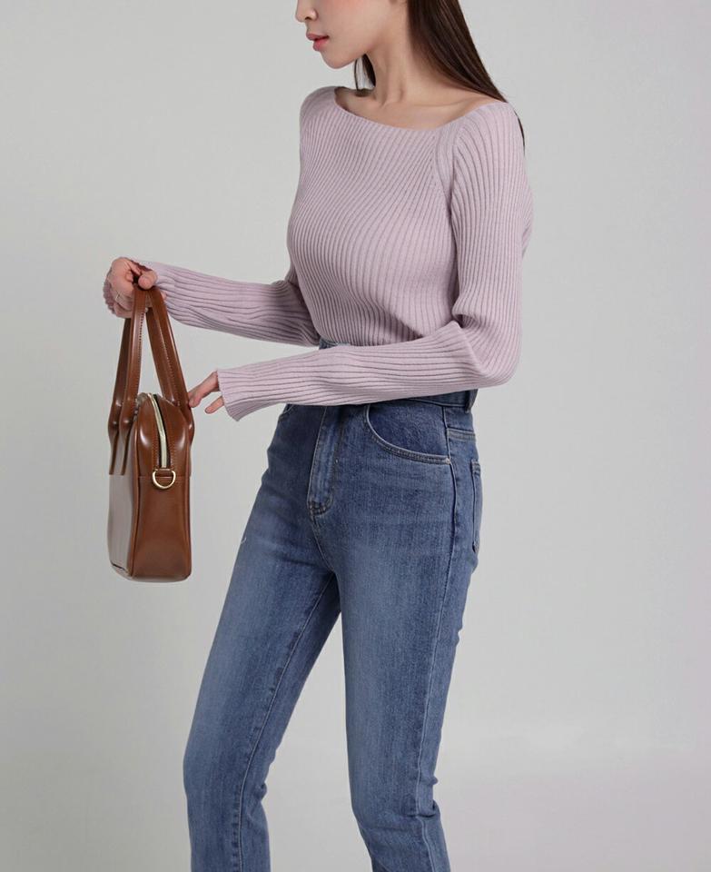 ボートネックラグランニット・t00281 レディース 【tops】トップス ニット 大人 ボートネック 長袖 ラグラン スリム パステルカラー デコルテ 鎖骨 シンプル 大人 フェミニン カジュアル かわいい 可愛い 秋 冬 春 韓国ファッション