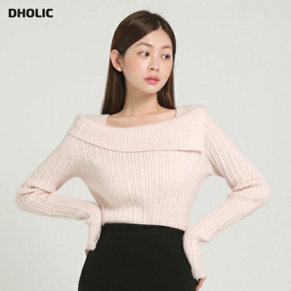 ウール混アンバランスネックマルチリブニット・t00307 レディース 【tops】トップス ニット 大人 スクエアネック 長袖 アンバランス マルチリブ スリム ウール混 シンプル フェミニン カジュアル かわいい 可愛い 秋 冬 春 韓国ファッション