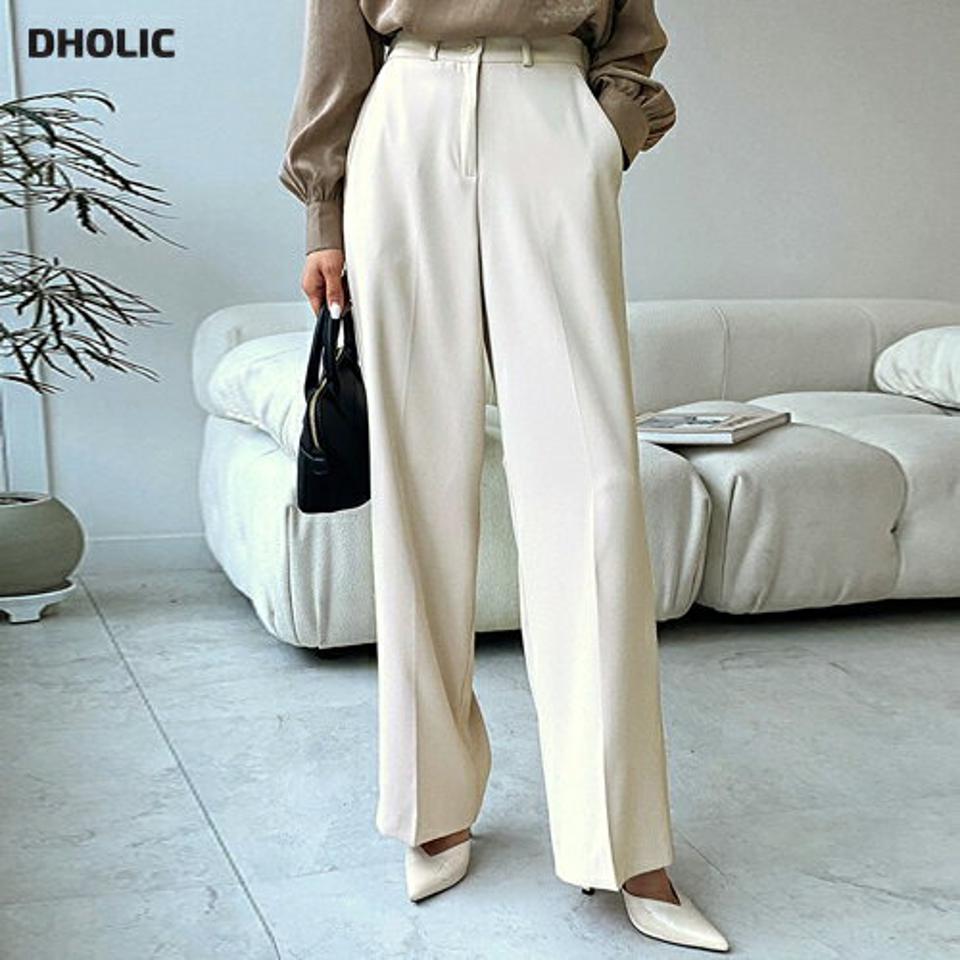バックゴムワイドスラックス・t00097 レディース 【pt】ボトムス ロング ロングパンツ スラックス ワイド ストレート ハイウエスト バックゴム フルレングス センタープレス 無地 単色 シンプル フェミニン カジュアル 秋 冬 春 韓国ファッション