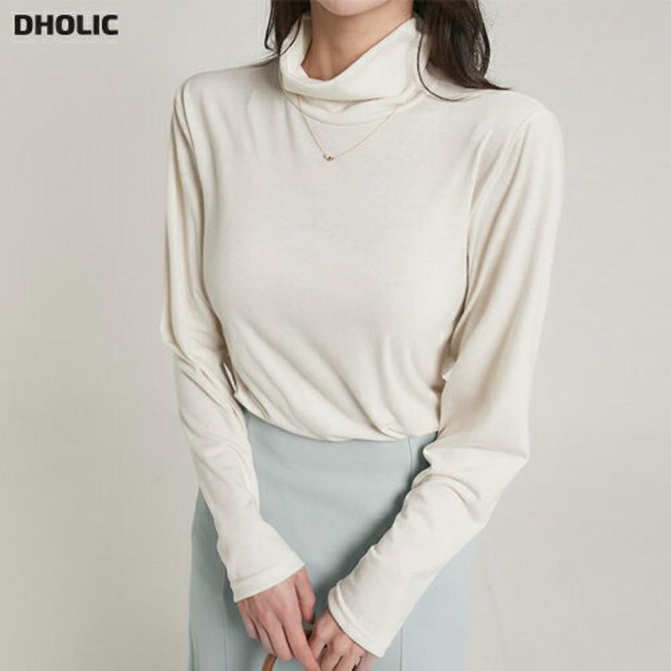 タートルネック長袖Tシャツ・b00151 レディース 【tops】トップス Tシャツ タートルネック 長袖 メランジカラー 無地 単色 シンプル ベーシック 可愛い かわいい 大人 フェミニン カジュアル 秋 冬 春 韓国ファッション