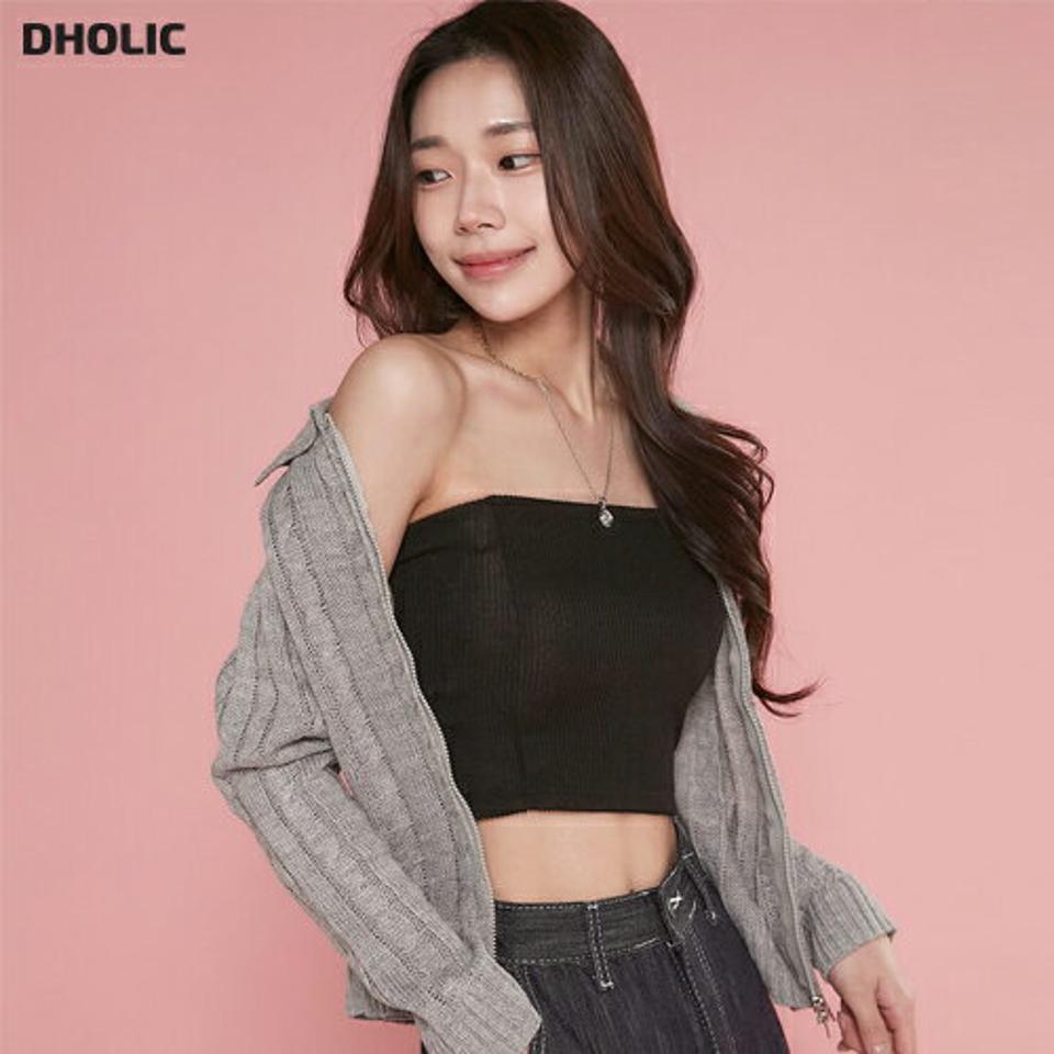 リブチューブトップ・t00182 レディース 【tops】トップス チューブトップ リブ ストラップレス スリム デコルテ 鎖骨 シンプル 無地 単色 大人 フェミニン カジュアル かわいい 可愛い 秋 冬 春 韓国ファッション