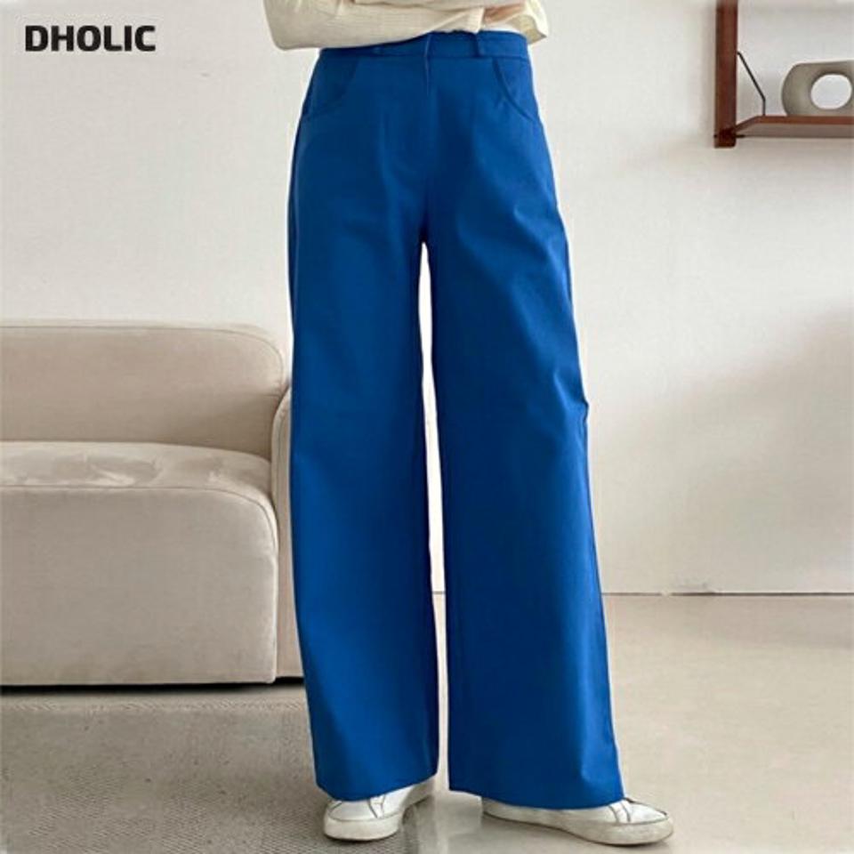 コットンワイドストレートパンツ・p001638 レディース 【pt】パンツ ロング丈 単色 無地 シンプル ベーシック ワイド ズボン 長ズボン コットン 綿 ストレート カジュアル ラフ カラーパンツ 韓国ファッション MKT