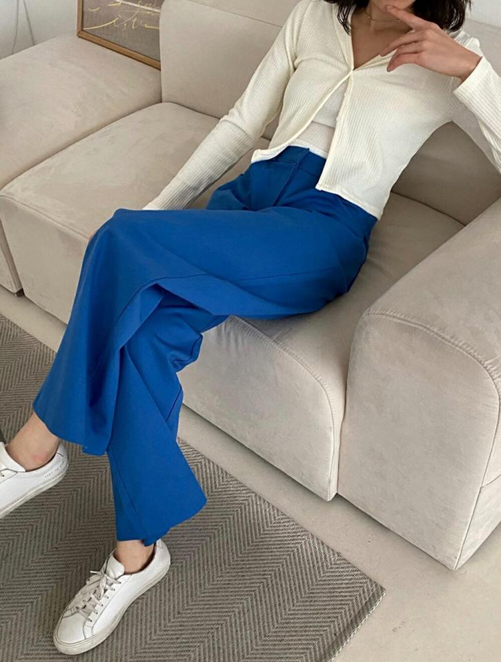 コットンワイドストレートパンツ・p001638 レディース 【pt】パンツ ロング丈 単色 無地 シンプル ベーシック ワイド ズボン 長ズボン コットン 綿 ストレート カジュアル ラフ カラーパンツ 韓国ファッション MKT