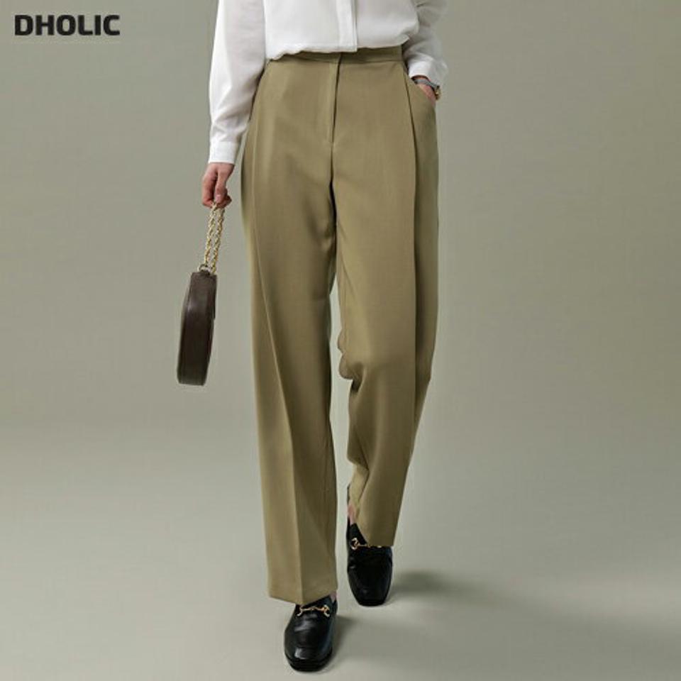 フラップタックスラックス・t00587 レディース 【pt】ボトムス ロング ロングパンツ スラックス ヒップダーツ ストレート ハイウエスト フルレングス センタープレス 無地 単色 シンプル フェミニン カジュアル 秋 冬 春 韓国ファッション