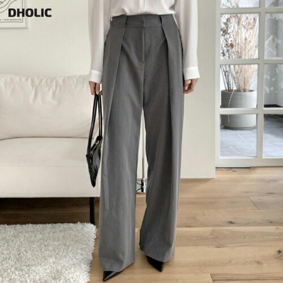 ディープタックワイドスラックス・p001631 レディース 【pt】パンツ ロング丈 単色 無地 シンプル ベーシック ワイド フルレングス タック ユニーク 秋 冬 カジュアル 大人 かわいい 可愛い 韓国ファッション MKT