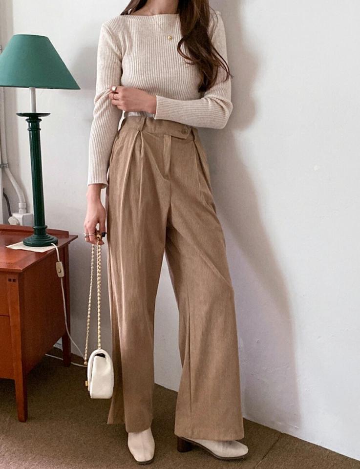 【マラソン特価】カシミヤ混ボートネックリブニット・p001534 レディース 【tops】トップス ニット 長袖 単色 無地 シンプル ベーシック リブ カシミヤ混 ボートネック 秋 冬 かわいい 可愛い 韓国ファッション MKT