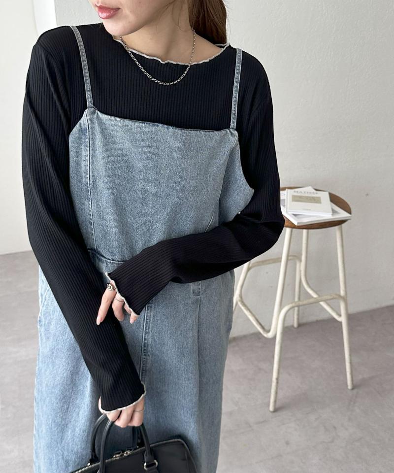 【万能インナー/18色展開】前後2WAYリブメローロングスリーブ《WEB限定》