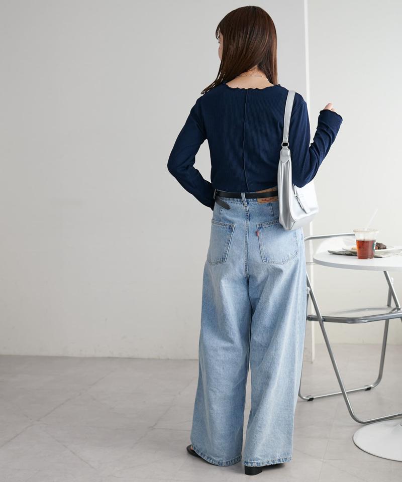 【万能インナー/18色展開】前後2WAYリブメローロングスリーブ《WEB限定》