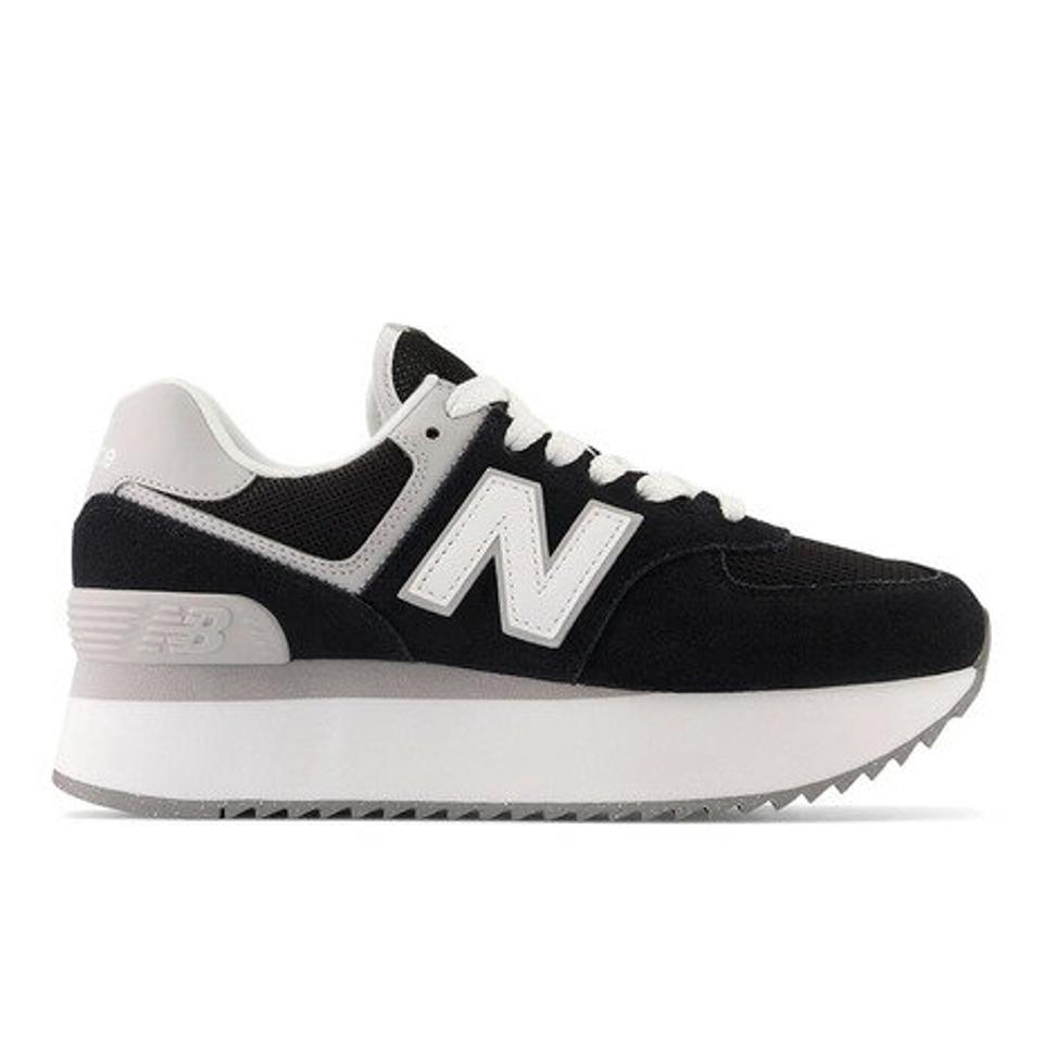 ニューバランス（new balance）（レディース）スニーカー 574+ WL574ZSAB ブラック スポーツ タウン シューズ 厚底 スエード 普段履き カジュアル 登校