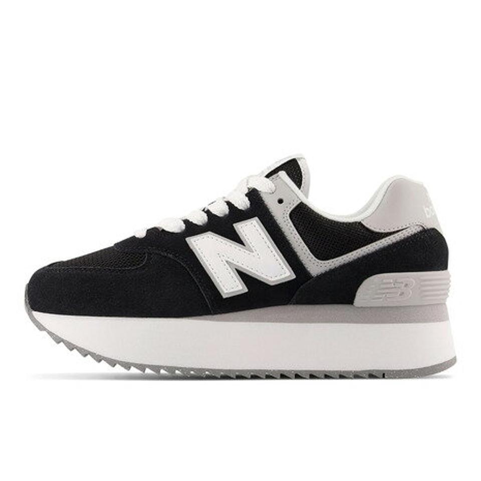 ニューバランス（new balance）（レディース）スニーカー 574+ WL574ZSAB ブラック スポーツ タウン シューズ 厚底 スエード 普段履き カジュアル 登校