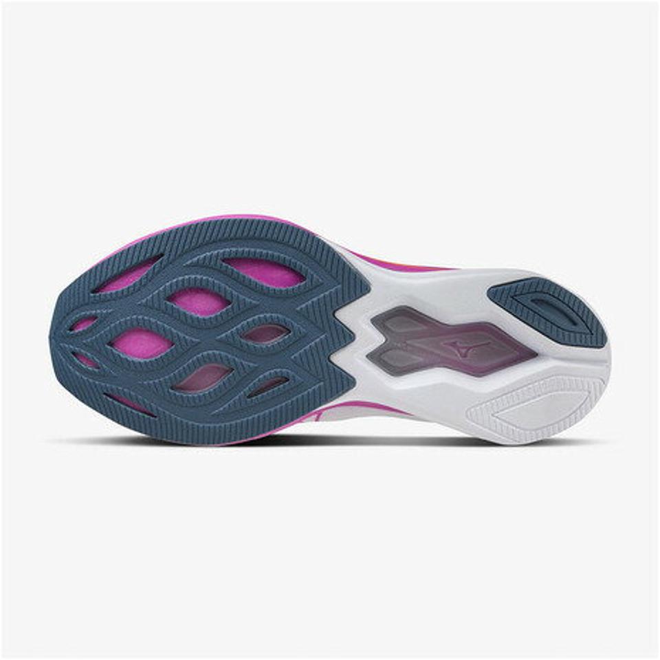 ミズノ（MIZUNO）（レディース）ランニングシューズ ウエーブリベリオンソニック ホワイト ピンク J1GD233072 スニーカー プレート トレーニング 部活