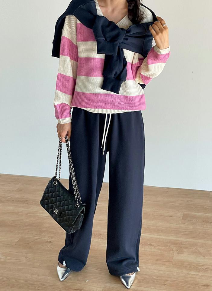 2WAYドロストスウェットパンツ・t71734 レディース 【pt】ボトムス ロング ロングパンツ スウェットパンツ ドローコード ストレート ジョガー ワイド ロング丈 無地 単色 シンプル フェミニン カジュアル 秋 冬 春 韓国ファッション