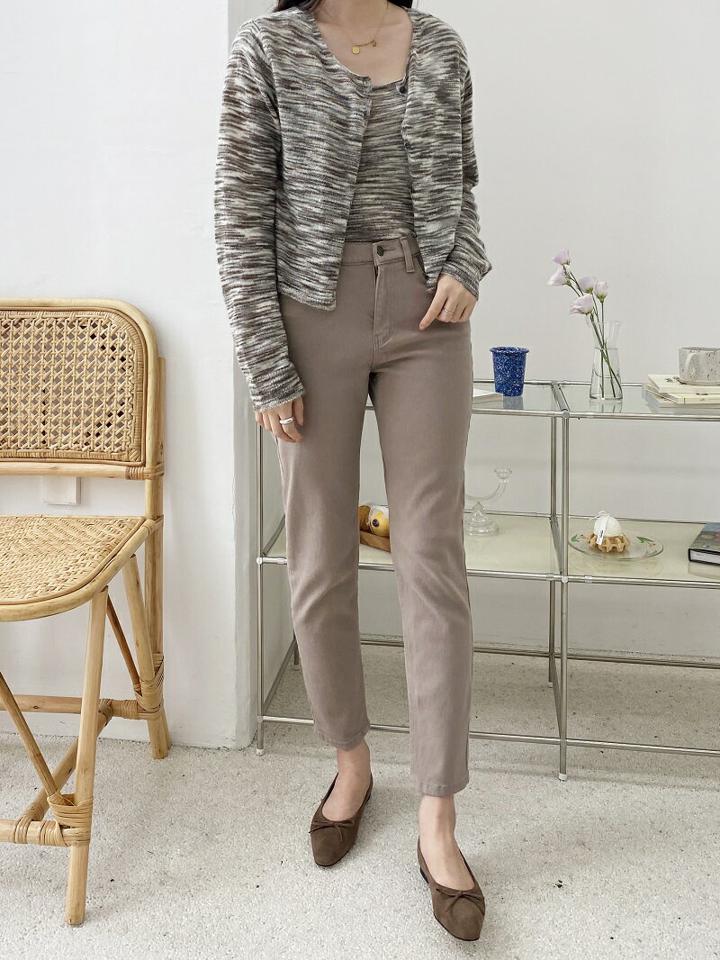 ハイウエストスリムストレートパンツ・p001523 レディース 【pt】パンツ ロング丈 単色 無地 シンプル ベーシック ハイウエスト スリム 細身 タイト ストレート 春 夏 秋 冬 カジュアル ラフ 韓国ファッション MKT