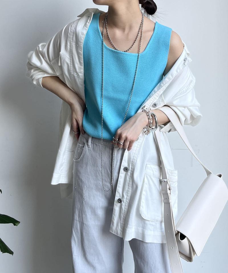 【完売カラー再追加！】スクエアニットタンク