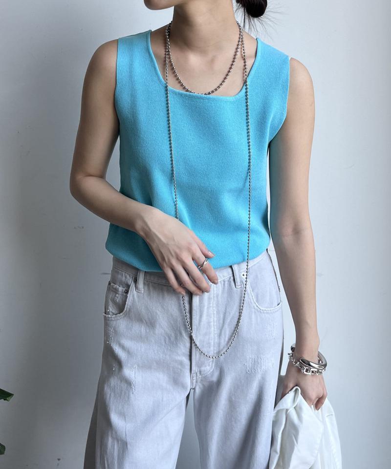 【完売カラー再追加！】スクエアニットタンク