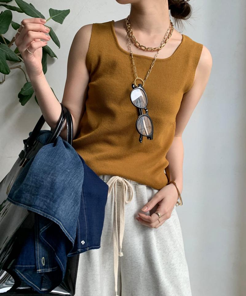 【完売カラー再追加！】スクエアニットタンク