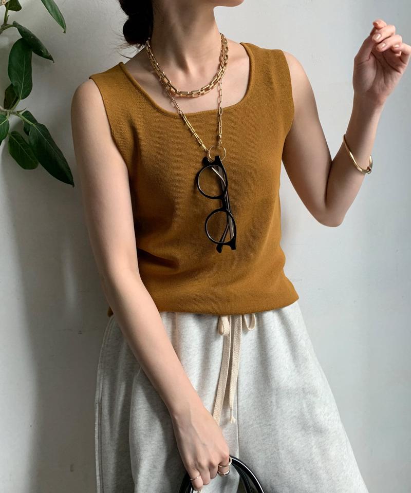 【完売カラー再追加！】スクエアニットタンク