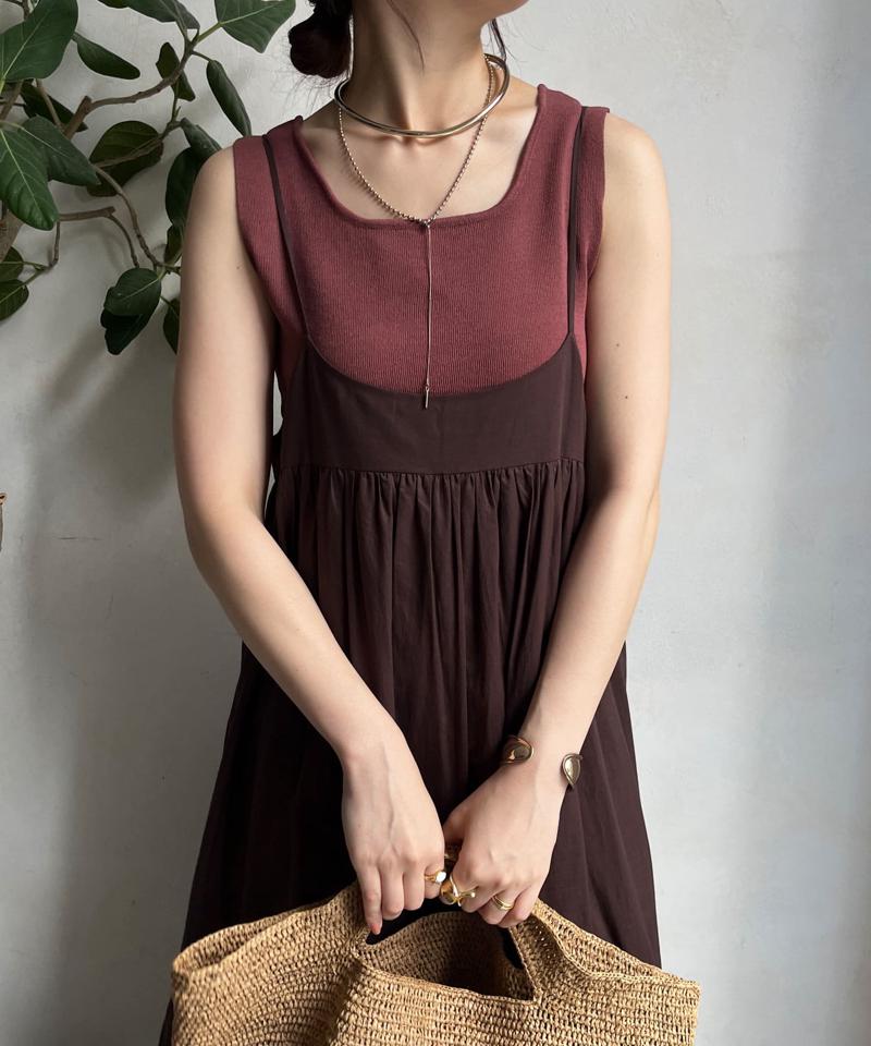 【完売カラー再追加！】スクエアニットタンク