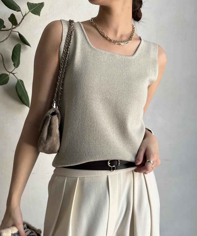 【完売カラー再追加！】スクエアニットタンク