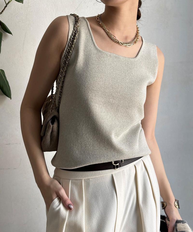 【完売カラー再追加！】スクエアニットタンク