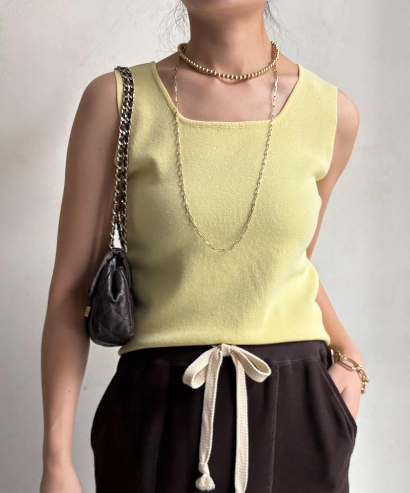 【完売カラー再追加！】スクエアニットタンク