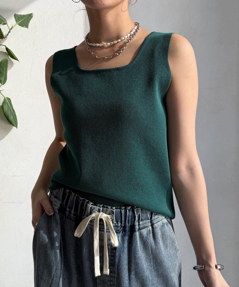 【完売カラー再追加！】スクエアニットタンク