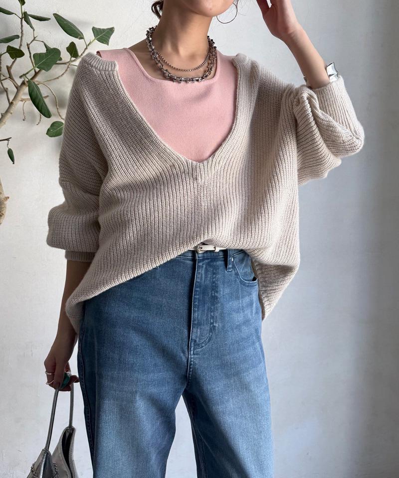 【完売カラー再追加！】スクエアニットタンク