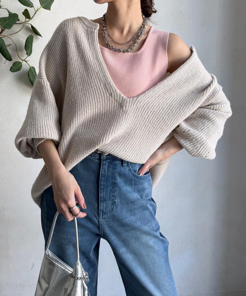 【完売カラー再追加！】スクエアニットタンク